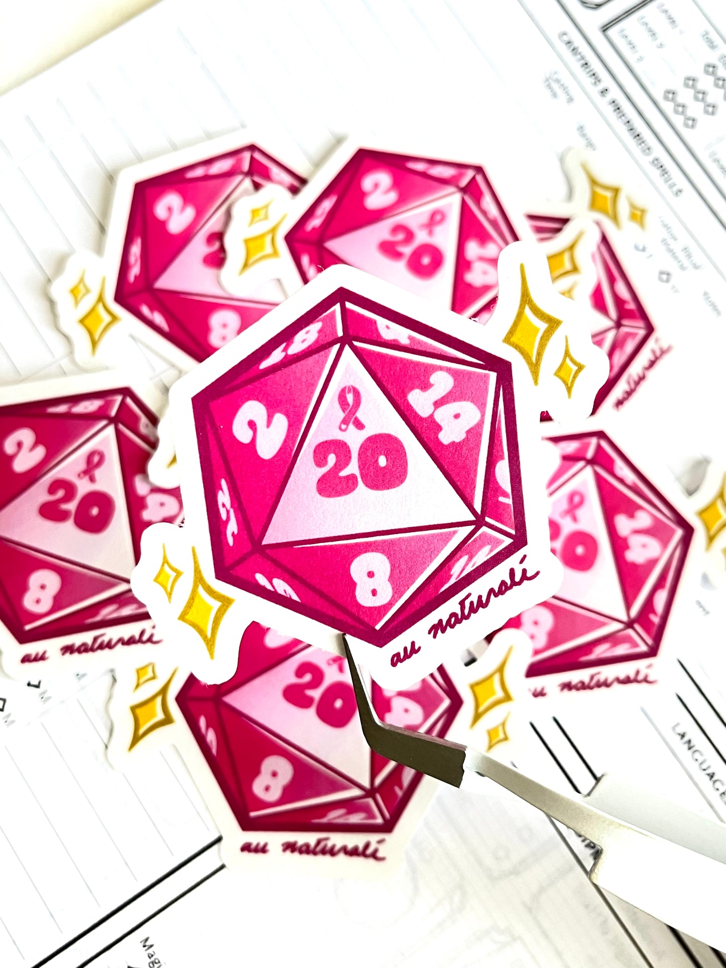 Au Naturale d20 Die-Cut Sticker