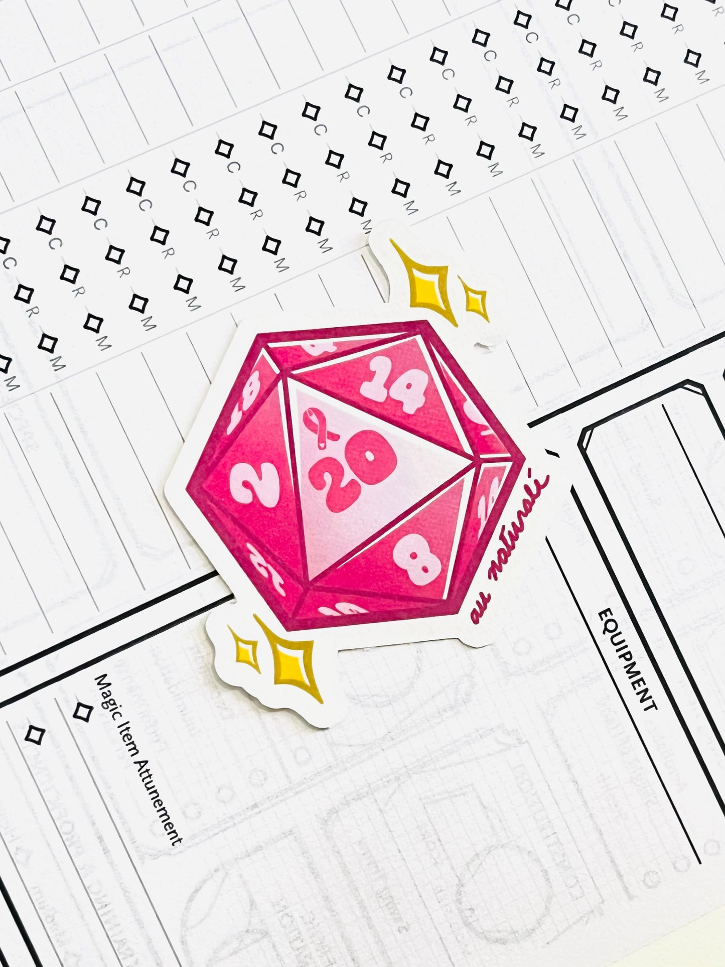 Au Naturale d20 Die-Cut Sticker