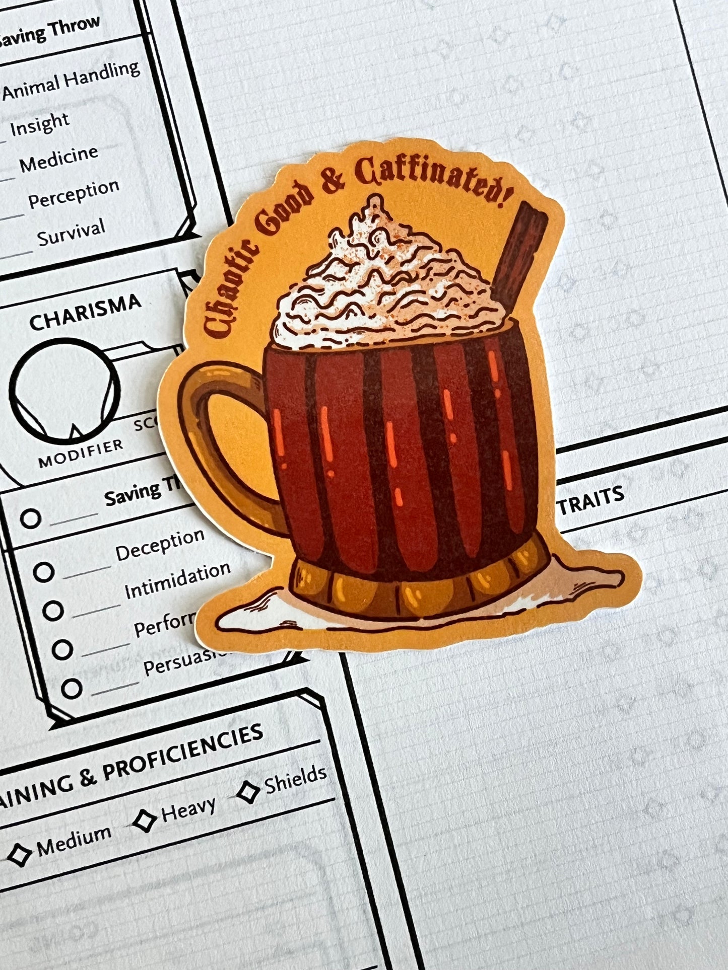 PSL “Chaotic Good & Caffeinated” Die-Cut Sticker