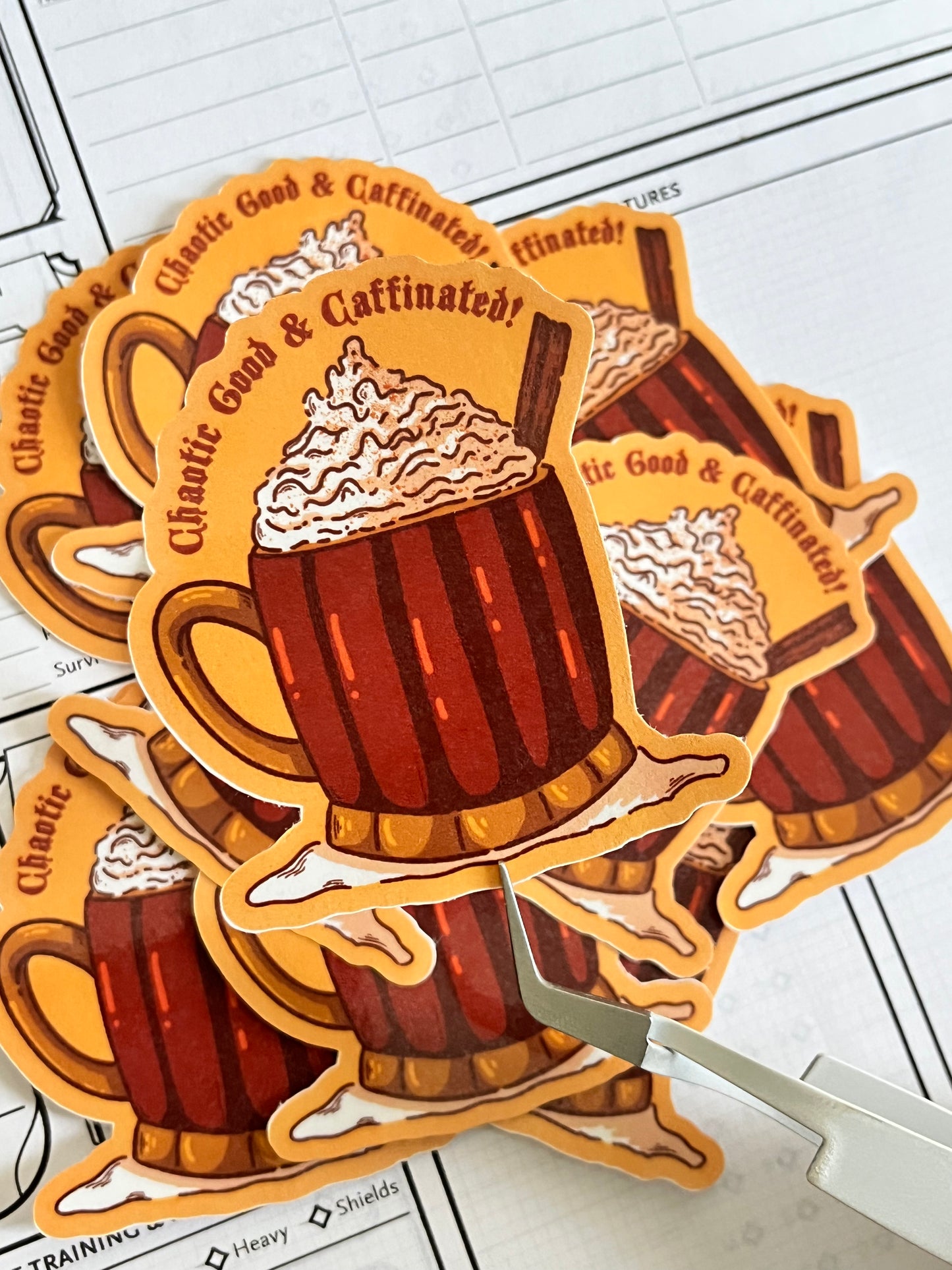 PSL “Chaotic Good & Caffeinated” Die-Cut Sticker