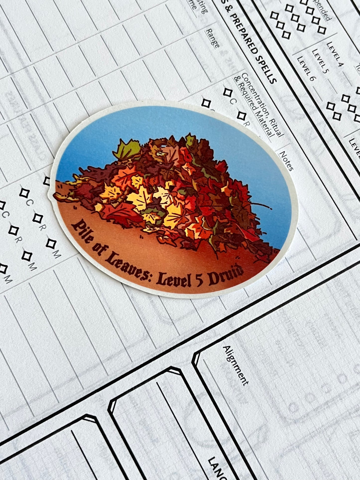 Pile of Leaves, Level 5 Druid Die-Cut Sticker